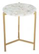 Zuo® Modern Haru White Stone Side Table with Gold Framework-0