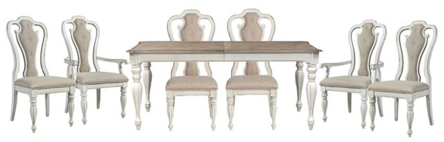 Liberty Furniture Magnolia Manor 7-Piece Antique White/Ivory/Weathered Bark Rectangular Dining Set-0