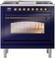 Ilve® Nostalgie II Series 36" Midnight Blue Pro Style Dual Fuel Range-0