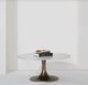 Renwil® Lovisa White Marble Top Coffee Table with Antique Brass Base-3