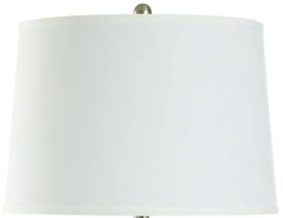 StyleCraft Silver/White 34" Brushed Steel Table Lamp-1