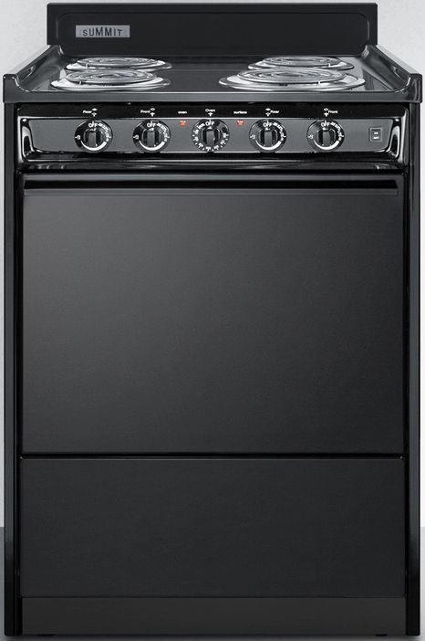 Summit® 24" Black Freestanding Electric Range