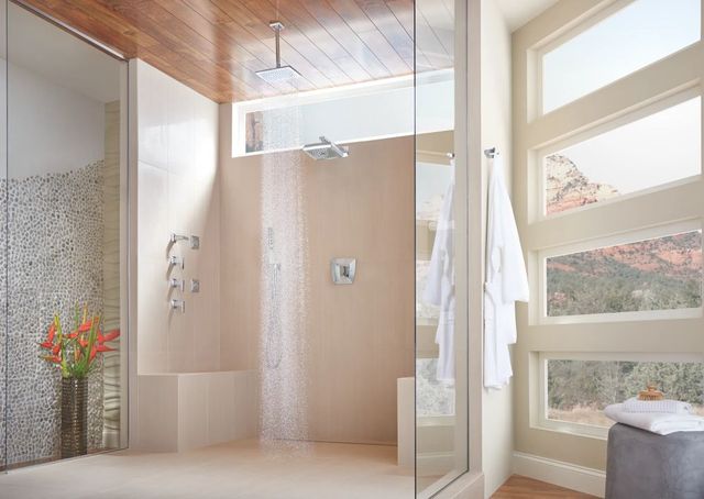 Brizo Vettis® Polished Chrome H2Okinetic® Square Multi-Function Shower Head-4