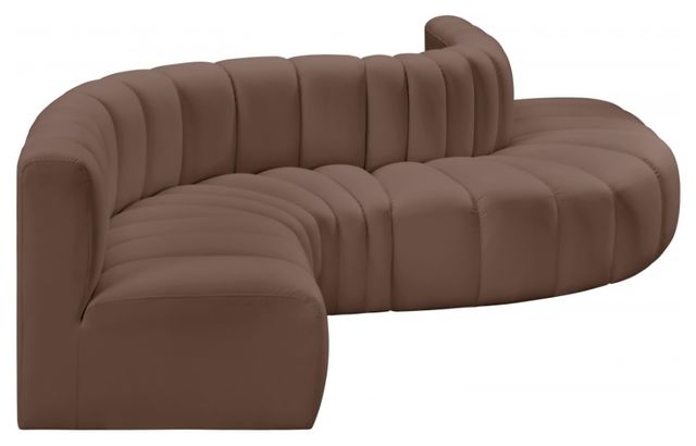 Meridian Furniture Arc 6-Piece Brown Vegan Leather Sectional-0