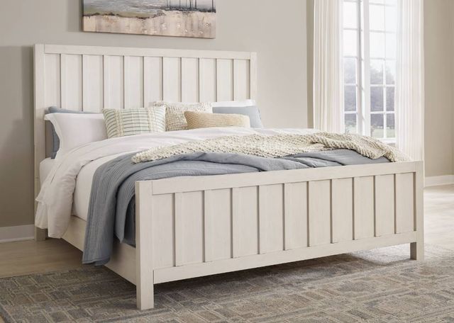 Benchcraft® Shaybrock Antique White California King Panel Bed-4