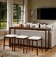 Furniture of America® Daventry 4-Piece Beige/Walnut Sofa Table with Counter Stools-2