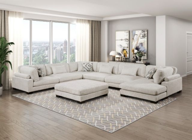 Homelegance® Tinley 7-Piece Beige Modular Sectional with Ottoman-1