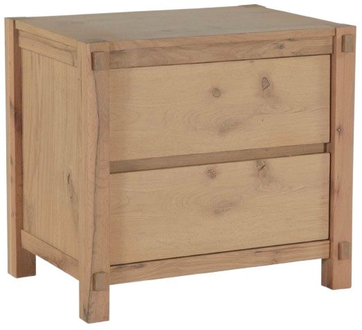 Home Trends & Design Flagstaff Natural Distressed Oak Nightstand-0
