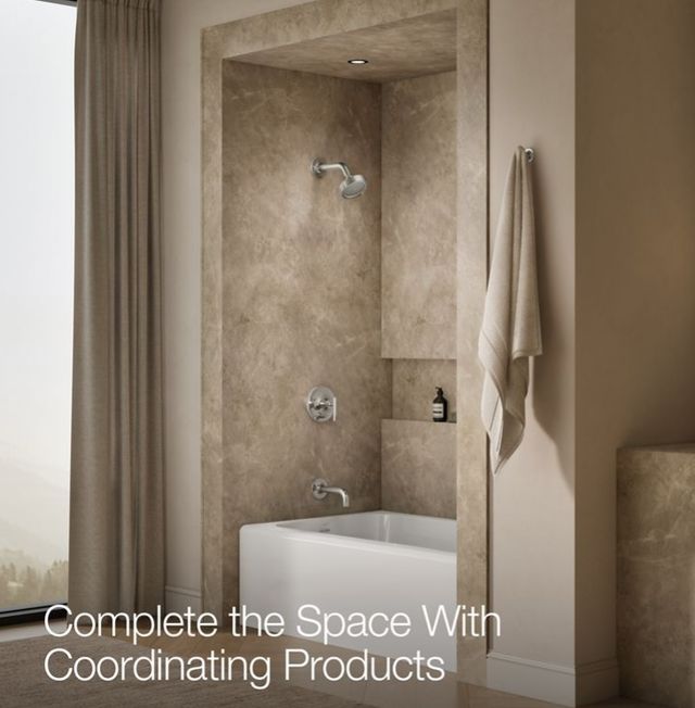 KOHLER® Purist® Rite-Temp® Vibrant Polished Nickel 2.5 GPM Bath and Shower Trim Kit with Lever Handle and Push-Button Diverter -3