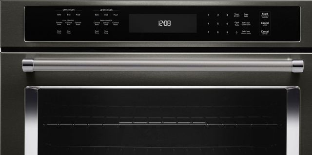 KitchenAid® 27" Black Stainless Steel with PrintShield™ Finish Electric Built In Single Oven-1