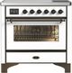 Ilve® Majestic III 36" White Pro Style Induction Range with Triple Glass Door and Burnished Trim-0