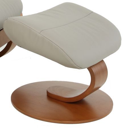 Fjords® Classic Comfort Trandal "C-Base" Fog Small Swivel Recliner with Footstool-1