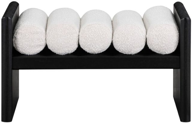 Meridian Furniture Waverly Cream/Black 32" Upholstered Bench-1