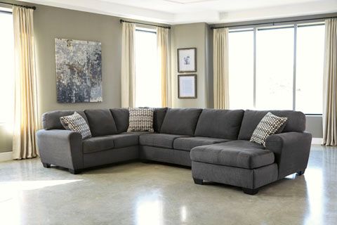 Benchcraft® Ambee 3-Piece Slate Right-Arm Facing Sofa Sectional and Chaise-1