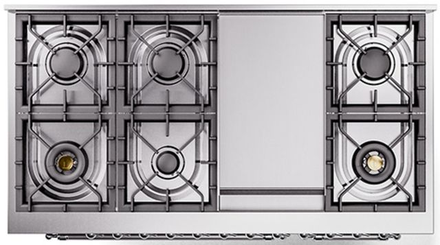 Ilve® Nostalgie II Series 48" Blue Gray Pro Style Dual Fuel Range-2