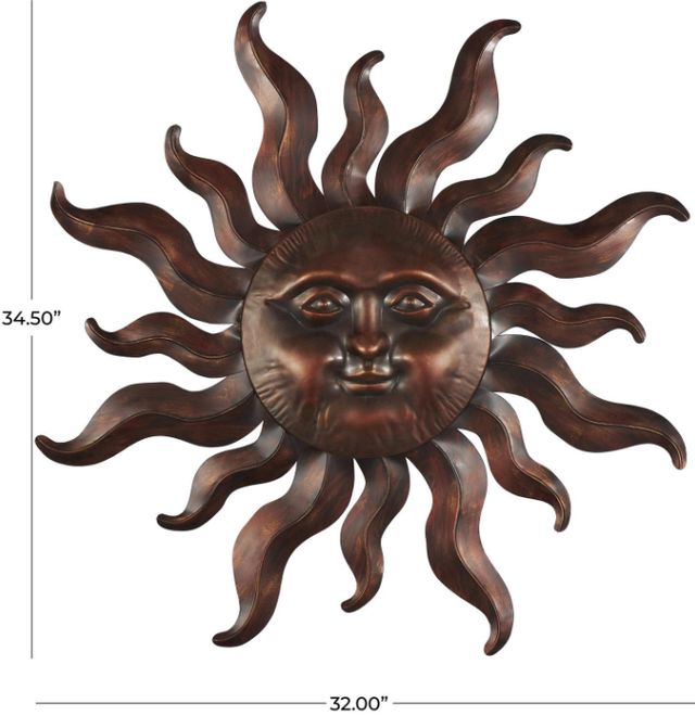 Deco Marche Bronze Sun Wall Decor-3