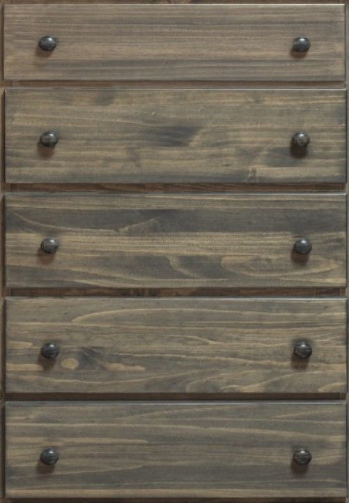 Mako Wood Furniture Polo Brown 5-Deep Drawer 38" Chest-1