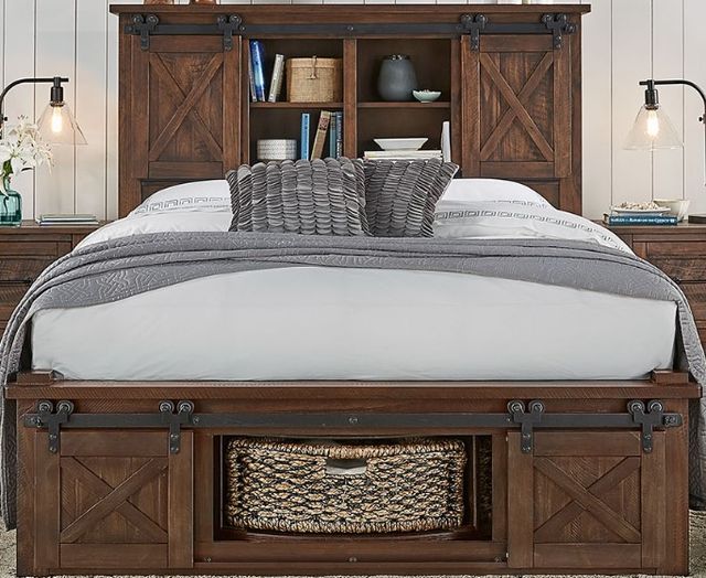 A-America® Sun Valley Rustic Timber King Rotating Storage Bed-1