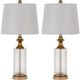 Cal® Lighting & Accessories Breda 2-Piece White Glass Table Lamp Set-0