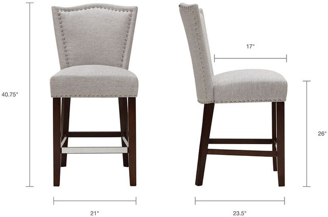 Olliix by Madison Park Grey Nate Counter Stool-2