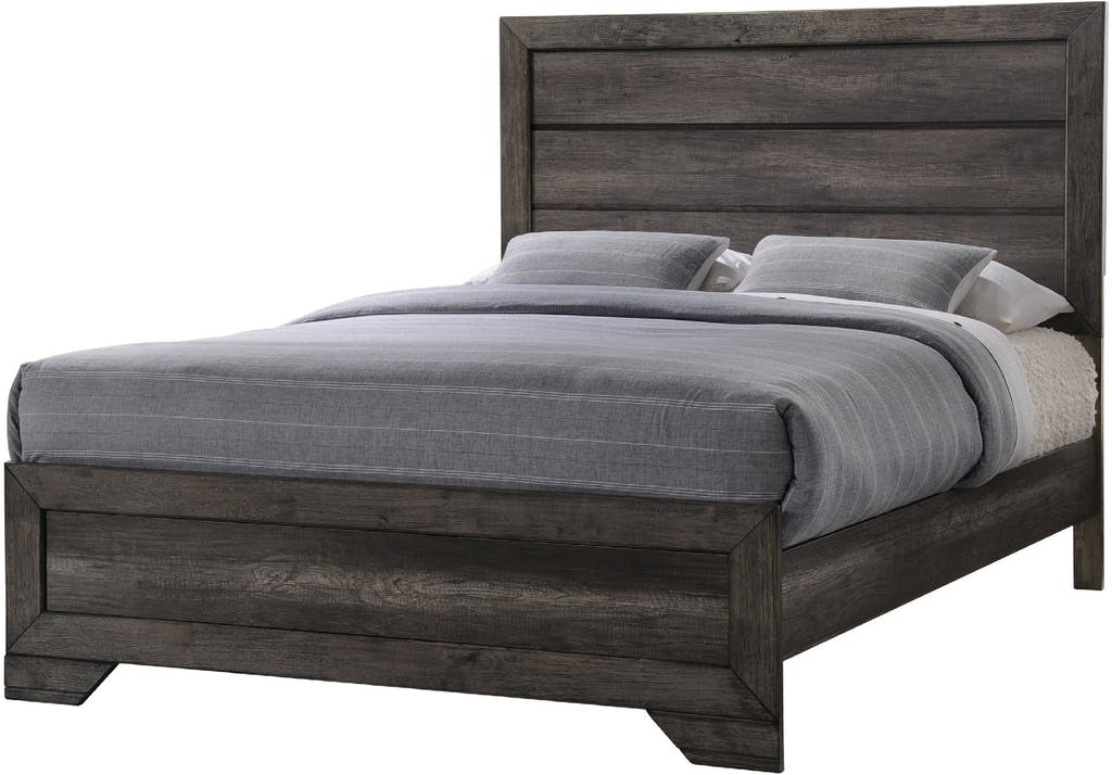 Elements International Nathan 3-Piece Gray Oak Queen Bedroom Collection - Thumbnail 4