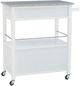 Linon Cameron White Kitchen Cart with Granite Top-5