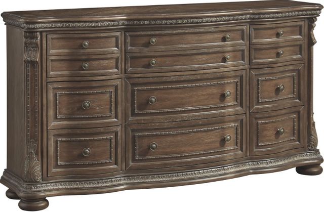 Signature Design by Ashley® Charmond 5-Piece Brown Queen Upholstered Sleigh Bed Set-2