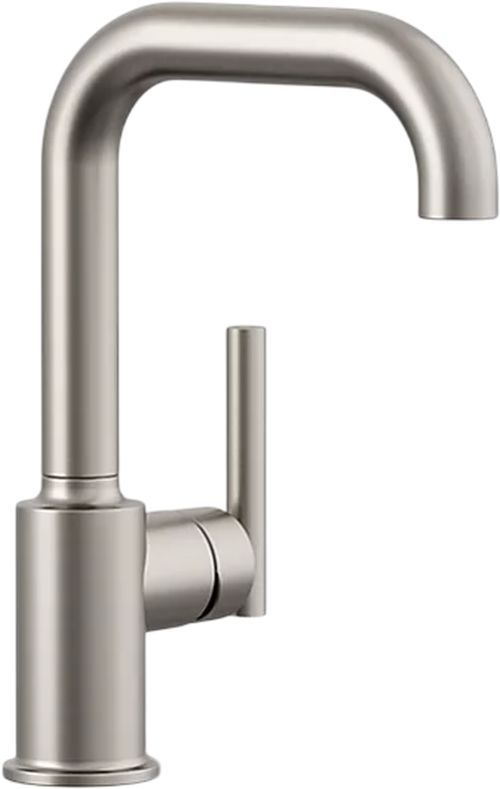 KOHLER® Purist® Vibrant Stainless Single-Handle Bar Sink Faucet-0