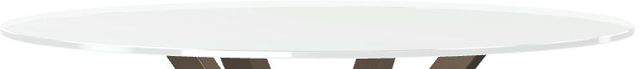Amisco Customizable Asterisk White Glass Round Bar Table with Starburst Stand-1