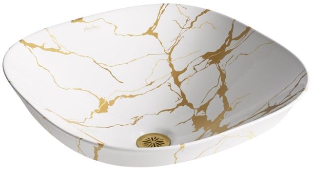 Kohler Aureus® White16.75" Square Vessel Bathroom Sink, No Overflow-0