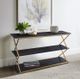 Armen Living Westlake 3-Tier Dark Brown Console Table with Brushed Gold Frame-3