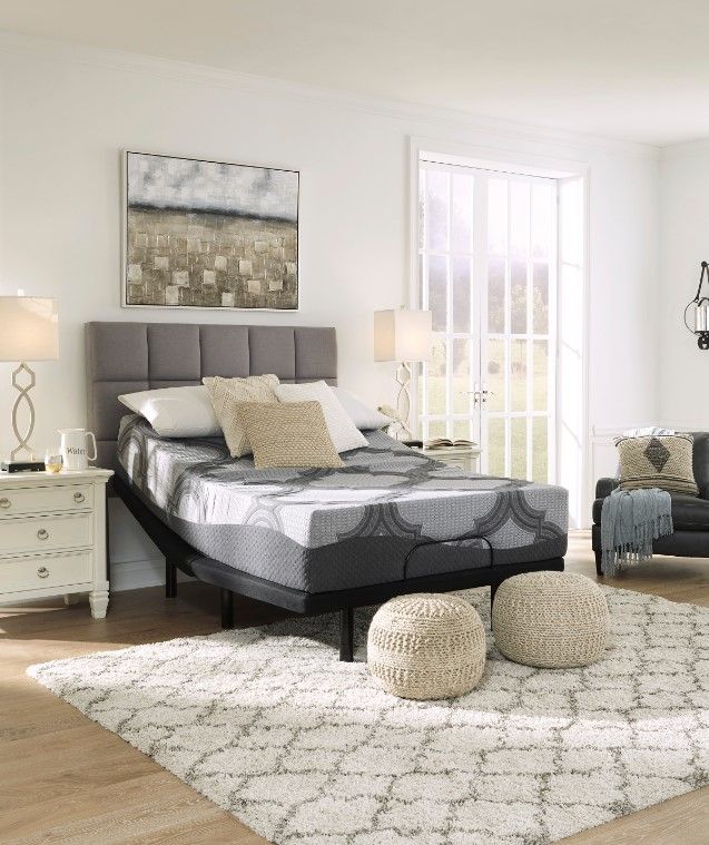 Sierra Sleep® by Ashley® 2-Piece 12" Hybrid and Better Adjustable Base California King Mattress Set-3
