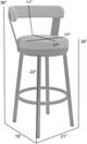Armen Living Bryant Brushed Stainless Steel/Gray Swivel Counter Stool-2