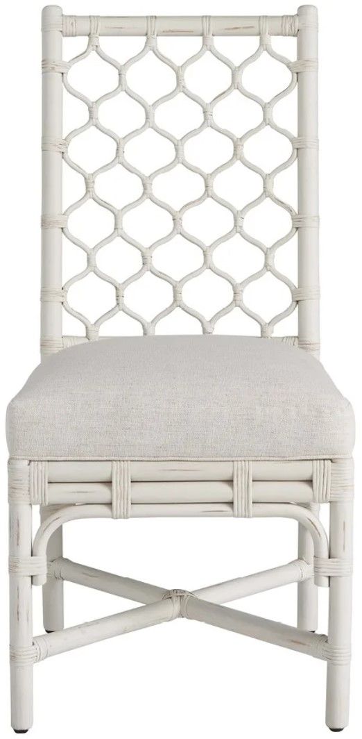 Universal Explore Home™ Weekender Coastal Living Home Marco Nomad Snow-White Rattan Dining Side Chair-2