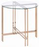 ACME Furniture Veises Glass Top End Table with Champagne Base-0
