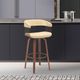 Armen Living Topanga Cream/Walnut Swivel Bar Stool-1