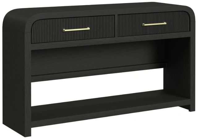 Elements International Ridgemont Black Grain Sofa Table-0