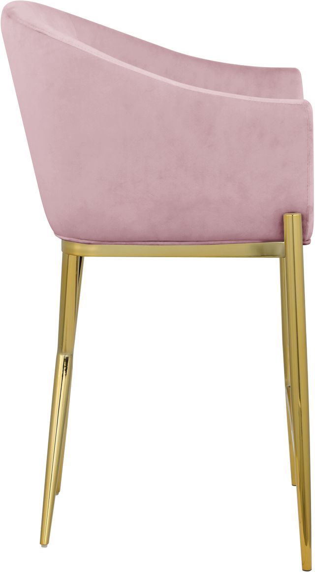 Meridian Furniture Xavier Pink/Gold Velvet Counter Stool-3