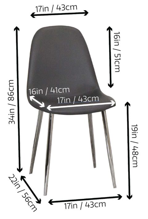 Cramco Vera Charcoal Gray/Chrome Dining Side Chair-2
