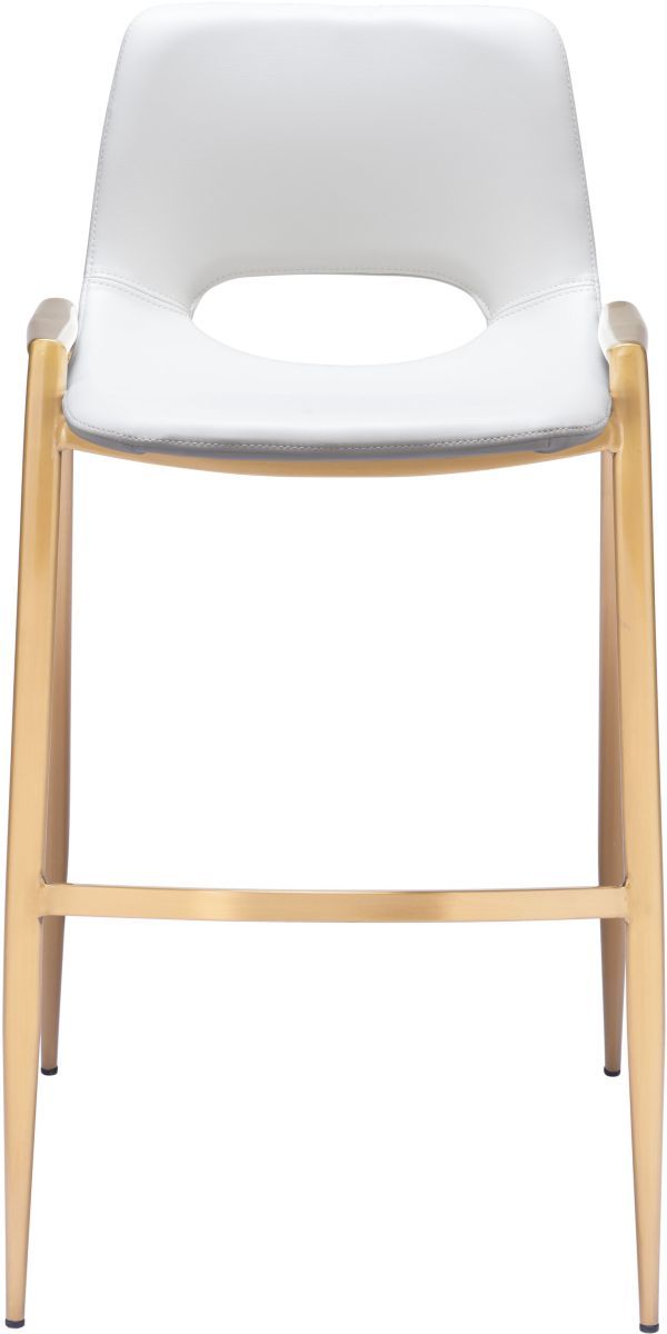 Zuo® Modern Desi White/Gold Barstool Chair-2