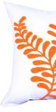 A & B Home Orange/White 18"x18" Embroidered Throw Pillow-1