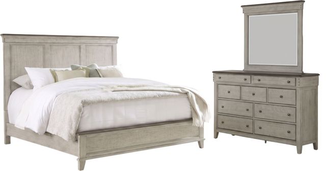 Liberty Furniture Ivy Hollow 3-Piece Dusty Taupe/Weathered Linen King Panel Bedroom Set-0