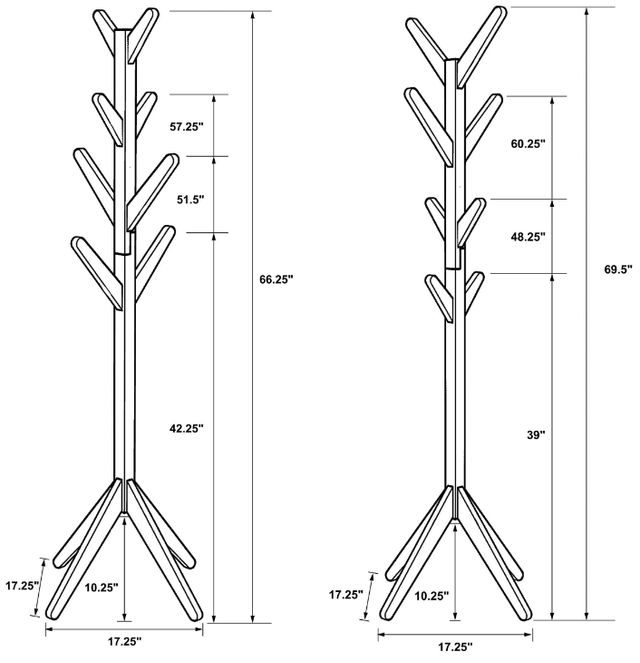 Coaster® Margaret Natural Oak Coat Rack-2