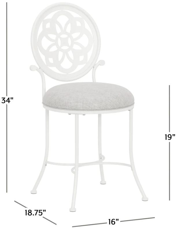 HH2 Home Marsala White Vanity Stool-2