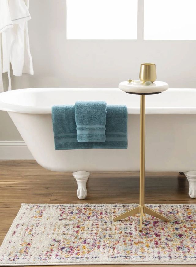 Powell® Ella White Drink Side Table with Gold Base-4