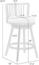 Armen Living Harper Fog/Matte White Swivel Bar Stool-3