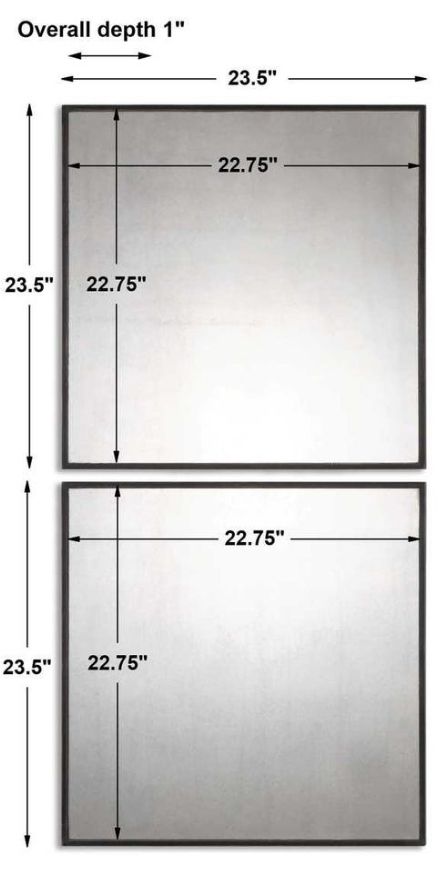 Uttermost® Matty 2-Piece Black Square Mirror Set-2