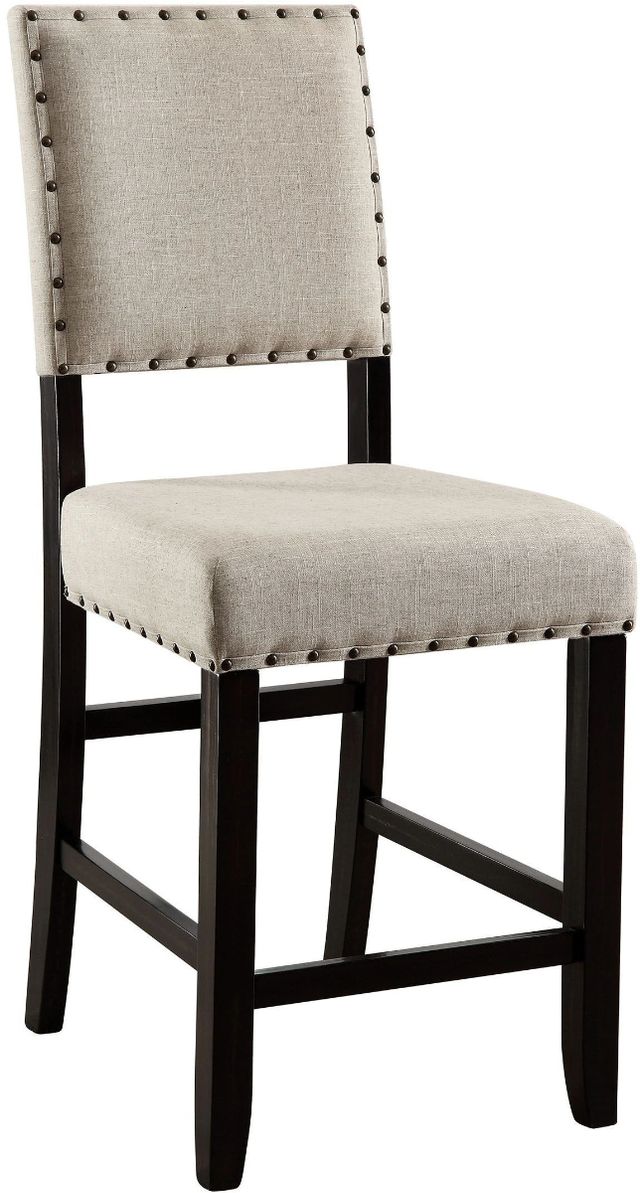 Furniture of America® Sania 2-Piece Antique Black-Beige Bar Chair Set-0