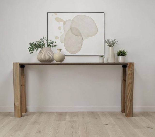 Nest Home Collections Esme Nordic Natural/Sabbia Travertine Console Table-1