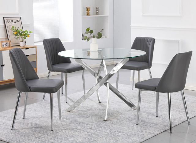 Cramco Jerry Charcoal/Chrome Dining Side Chair-1